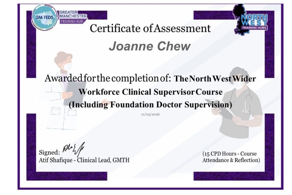 Certificate of Assessment Joanne Chew